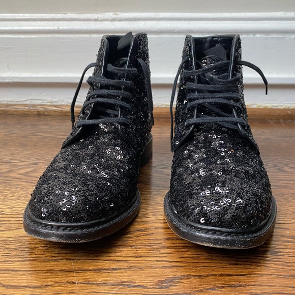 SAINT LAURENT Dylan Paillette Ankle Boots - Picture 3 of 8